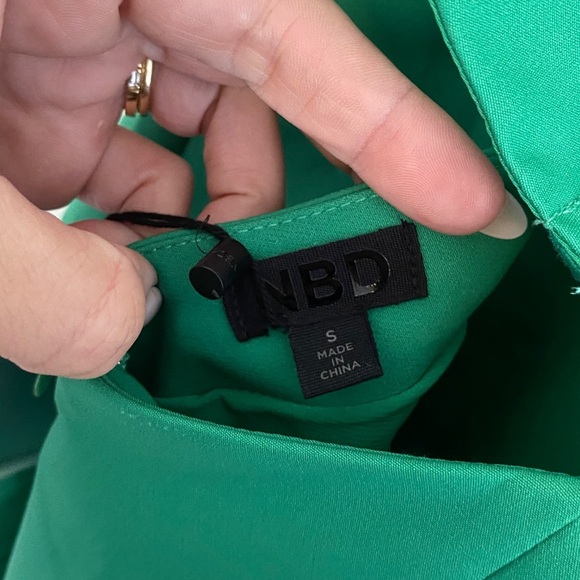 NBD High Neck Halter Open Back Mini Dress NWT Green Size Small - Picture 8 of 8